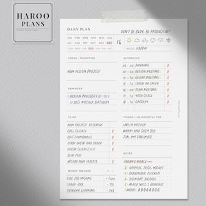 Daily Planner | A6 Size Printable Inserts | Schedule Template | to Do ...