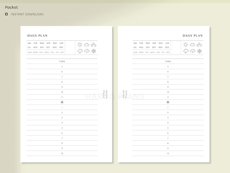 Daily Planner Pocket Size Printable Inserts Simple - Etsy