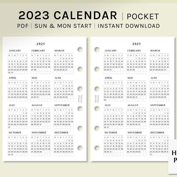 At a Glance Pocket 2023 Calendar Etsy