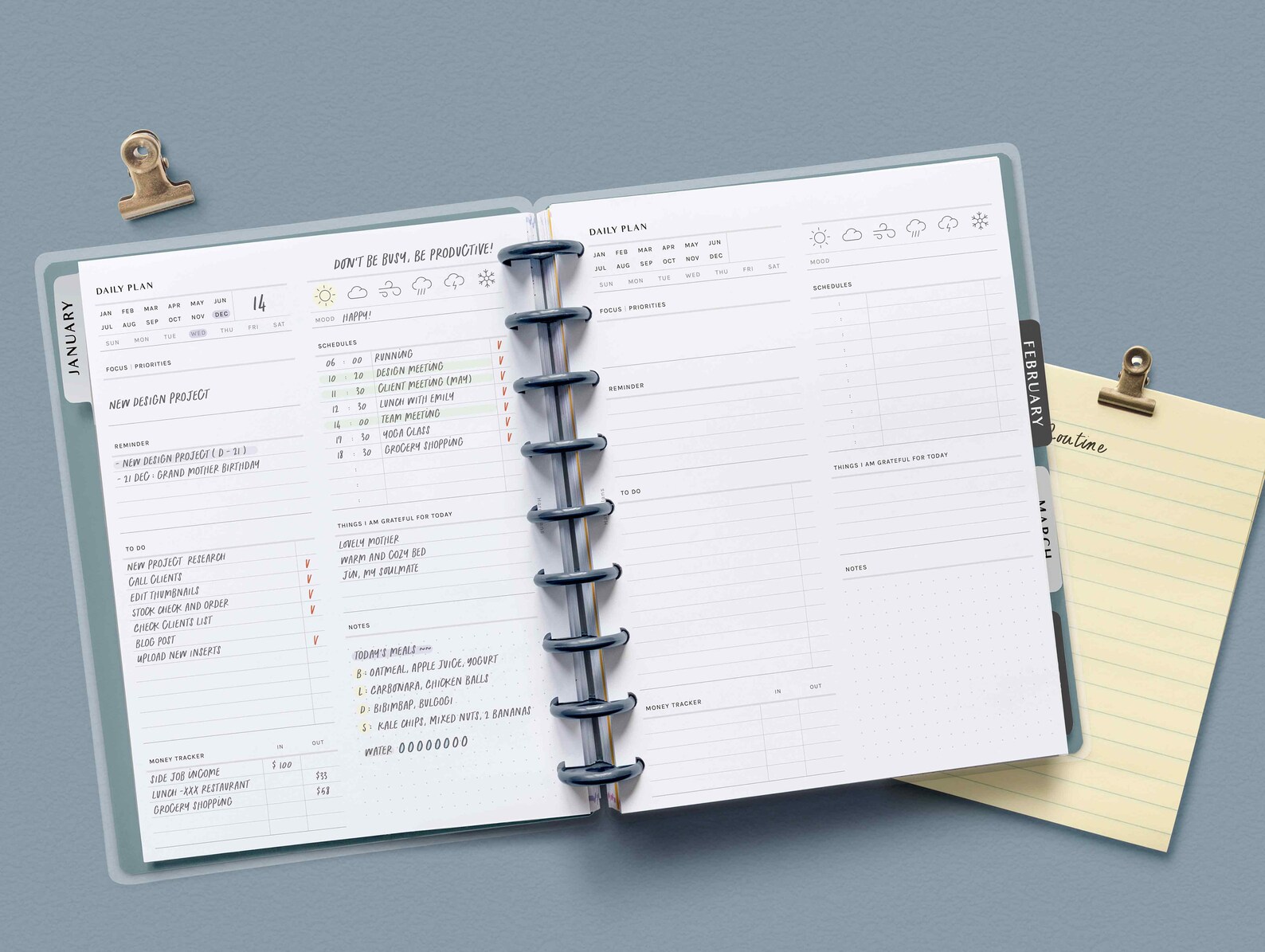 Undated Daily | HP Classic Printable Happy Planner Inserts | Schedule ...