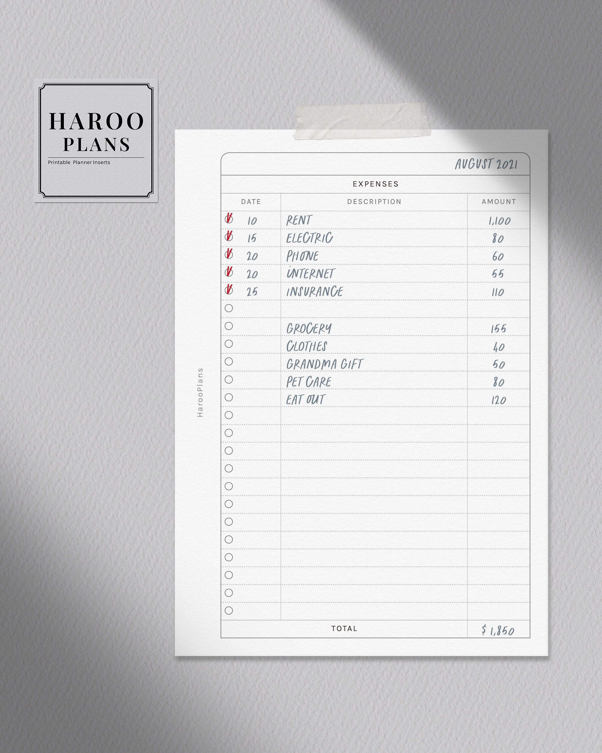 Budget Planner | A6 Printable Planner Inserts | Finance Template Sheet ...