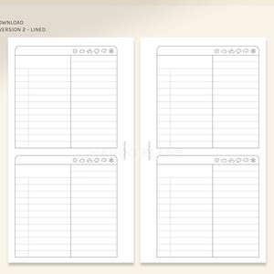 2 Days on 1 Page | Personal Printable Planner Inserts | 2D1P Daily ...