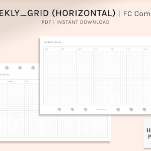 May include: Two printable weekly planner pages with a grid layout. The pages are designed for use with a compact disc planner. The text "WEEKLY PLAN" appears at the top of each page. The days of the week are labelled at the top of each column. The text "HAROO PLANS" appears at the bottom right corner of the image.
