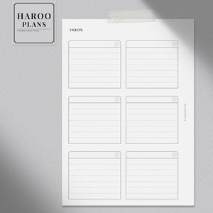 Inbox | A6 Printable Planner Inserts | Blank Box to Do List Template ...