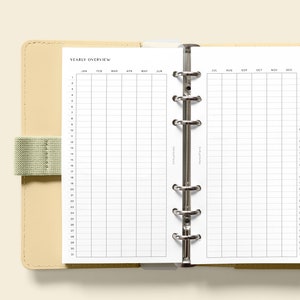 Yearly Overview Printable | Personal Size Planner Inserts | Year at a ...