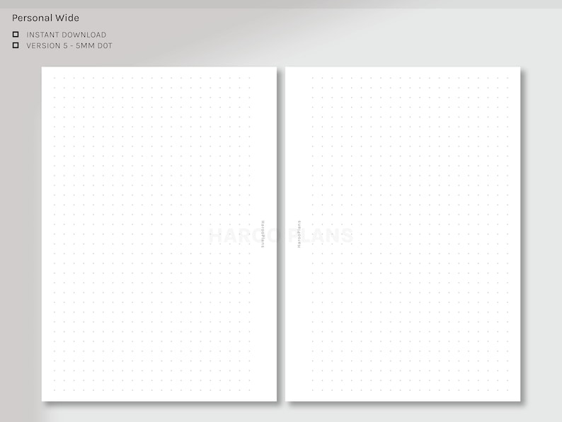 Basic Notes Paper Set | Personal Wide | Printable Planner Inserts | PW ...