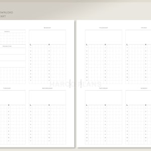 Weekly Planner | A5 Printable Planner Inserts | WO2P Layout Template ...