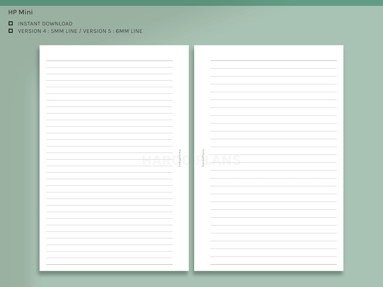 Basic Notes Paper Set | HP Mini Printable Happy Planner Inserts | Study ...