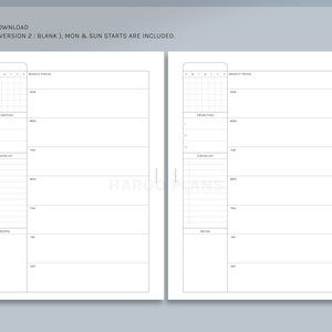 Undated Weekly | HP Classic Printable Happy Planner Inserts | WO1P ...
