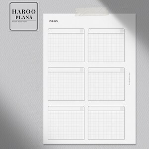 Inbox | A6 Printable Planner Inserts | Blank Box to Do List Template ...