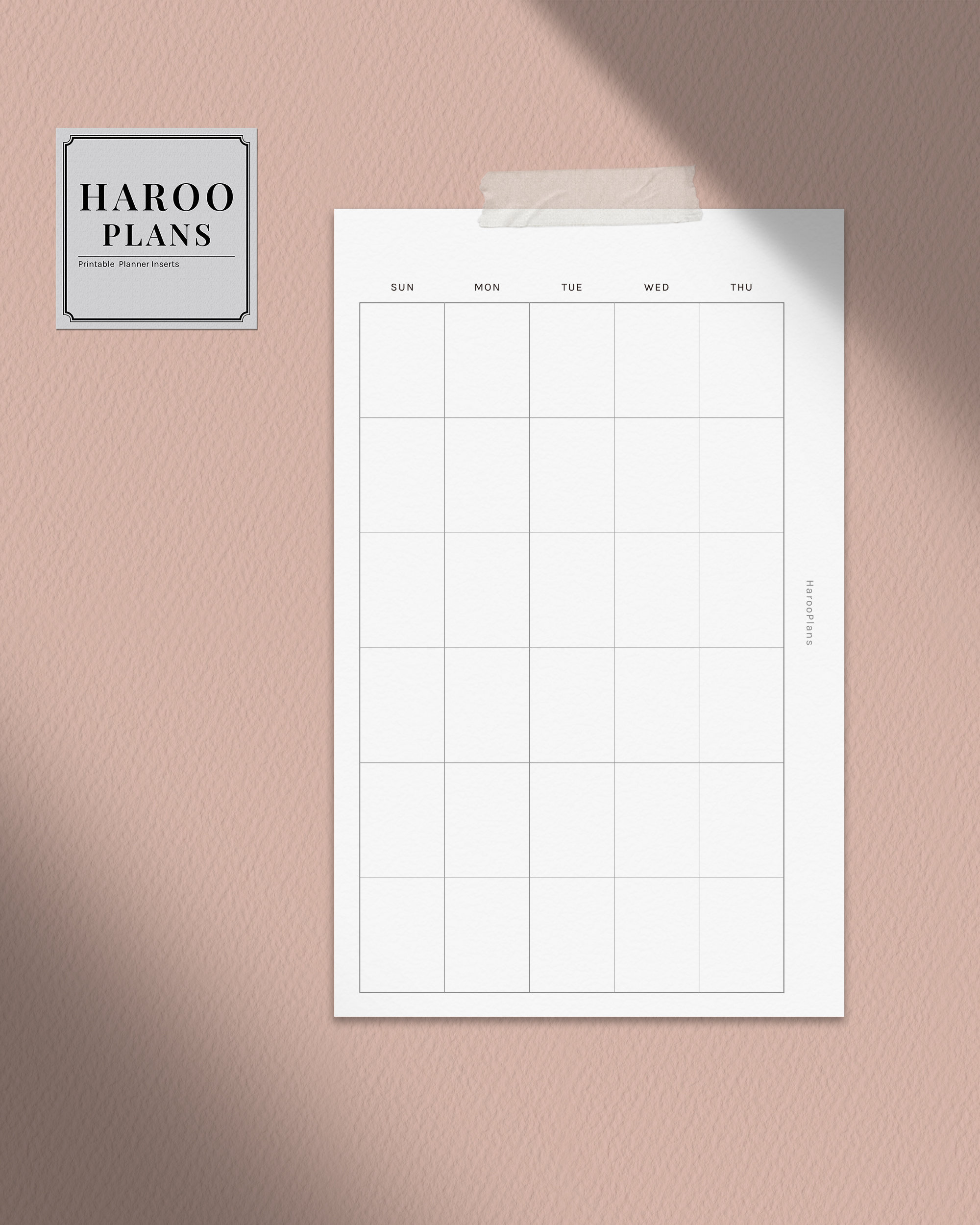 Undated Monthly | FC Compact Printable Planner Inserts | Simple MO2P ...