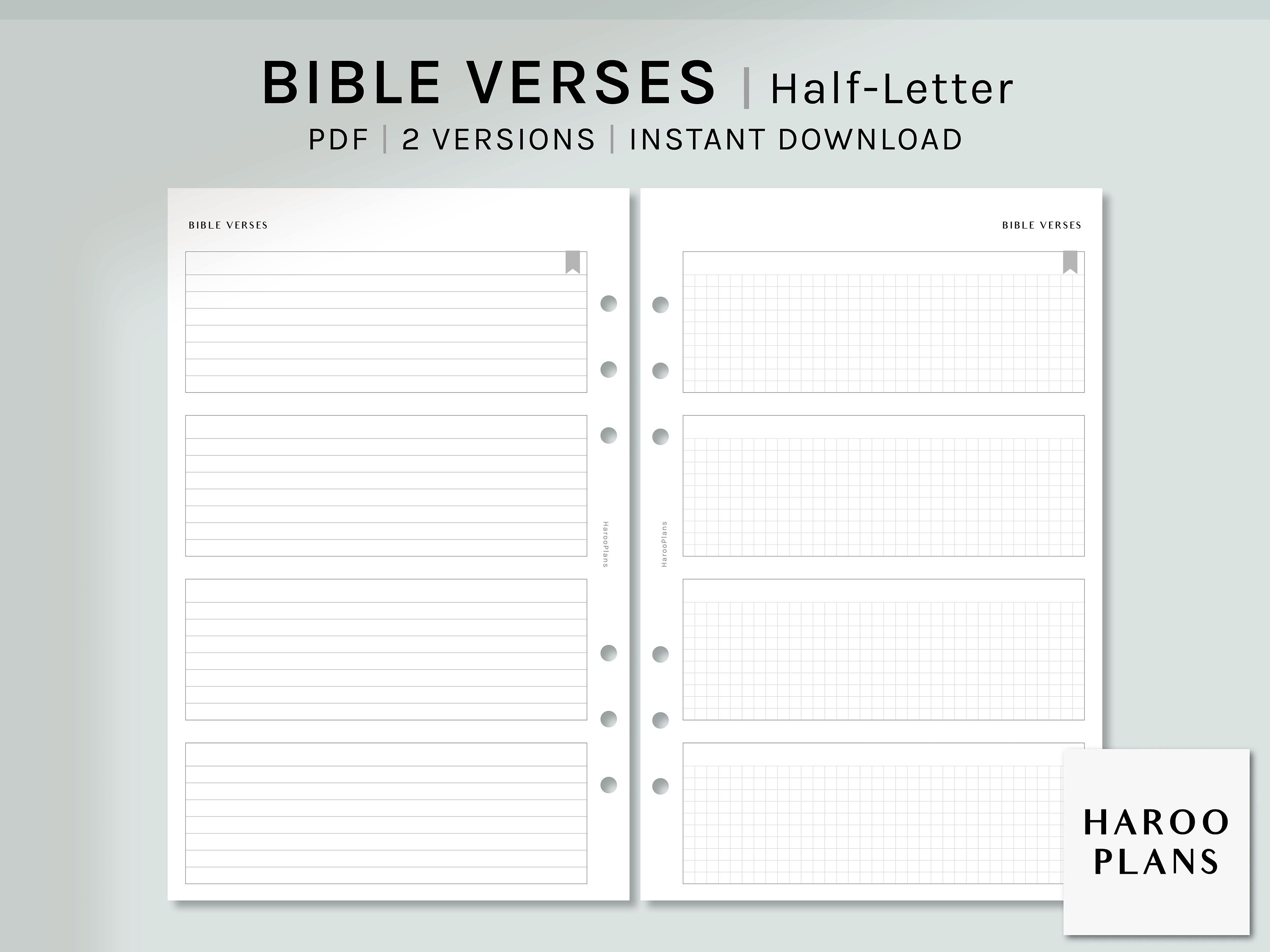 Bible Verses Half-letter Printable Planner Inserts Sermon - Etsy