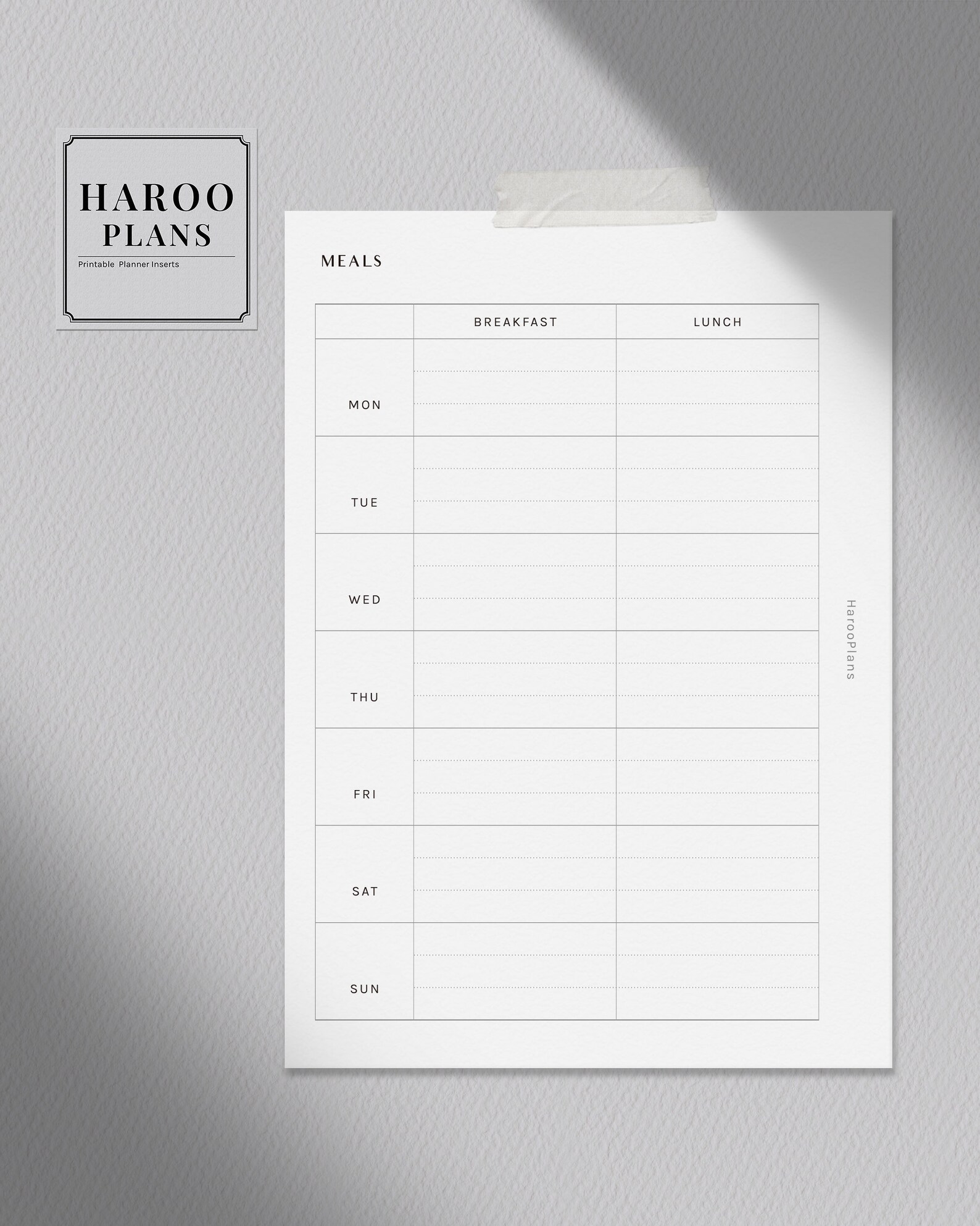 Weekly Meal Tracker | A6 Printable Planner Inserts | Food Log Template ...