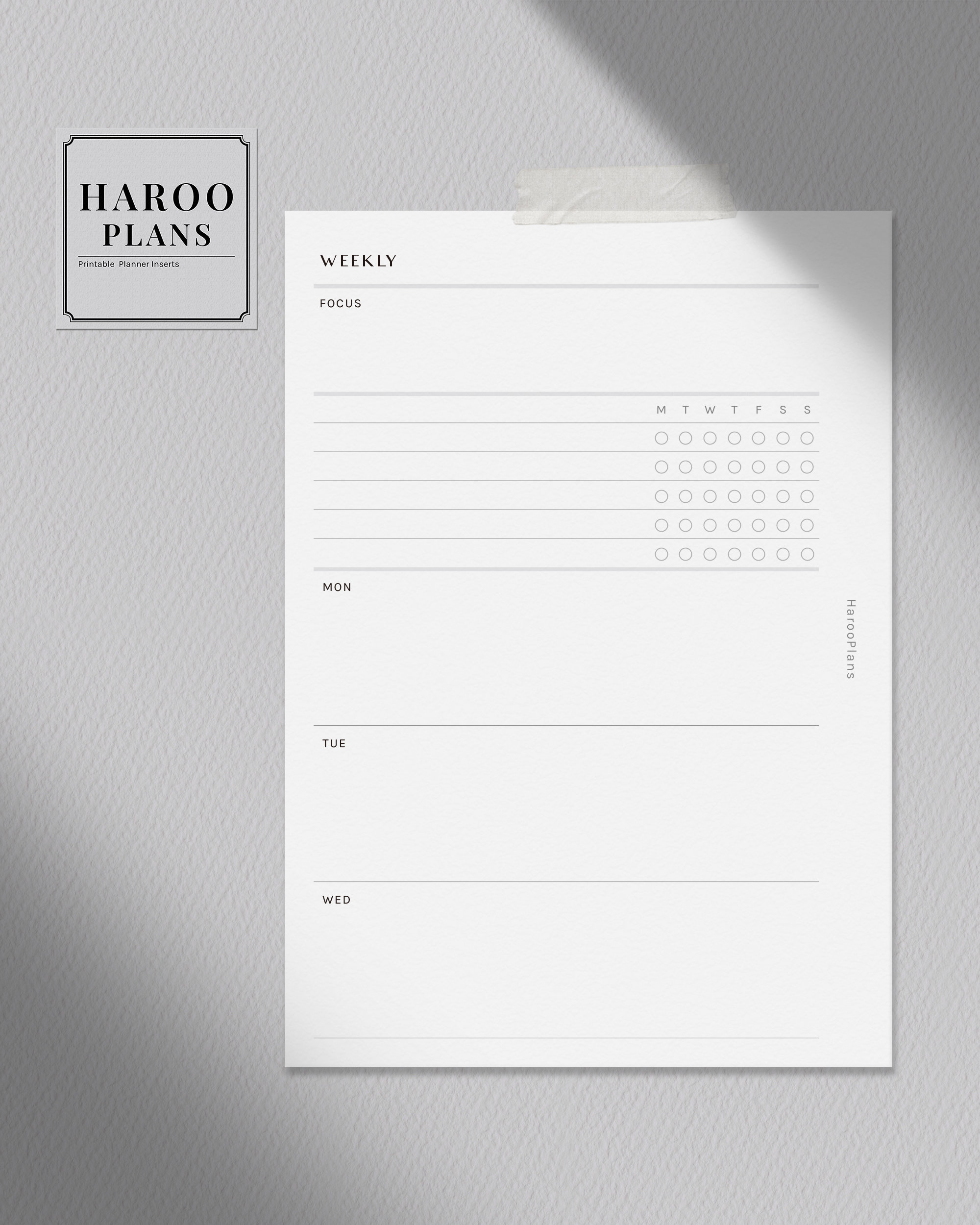 Simple Weekly | A6 Size Printable Planner Inserts | Undated WO2P ...