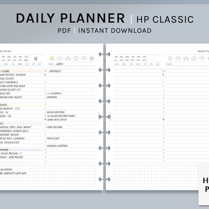 Può includere: Un planner giornaliero con sfondo bianco e linee di griglia nere. Il planner ha una linguetta per ogni giorno della settimana e una sezione per gli appunti. Il planner include anche una sezione per il monitoraggio delle spese e una sezione per il monitoraggio degli obiettivi. Il planner è progettato per aiutare le persone a rimanere organizzate e al passo con i loro compiti quotidiani.