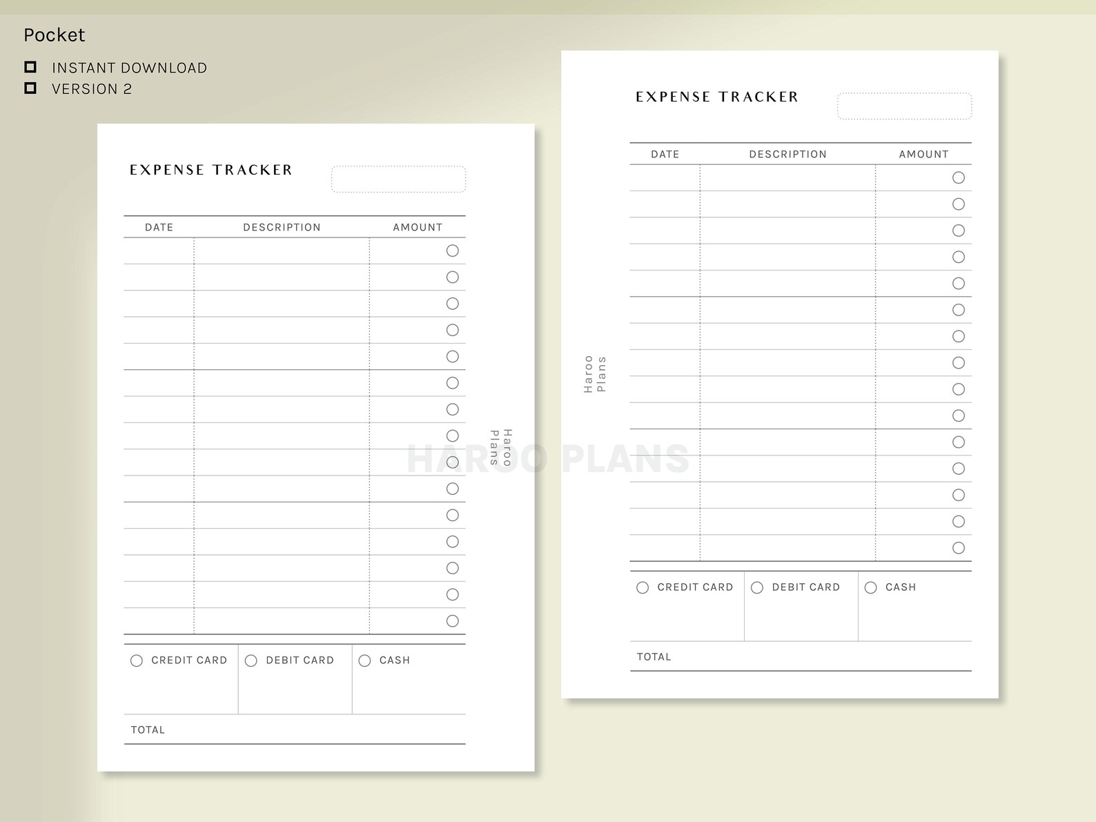 Expense Tracker | Pocket Ring Printable Planner Inserts | Spending Log ...