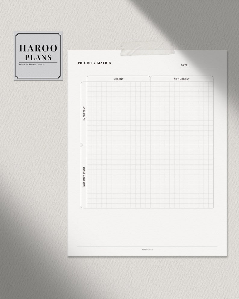 Priority Matrix A4 US Letter Printable Planner Inserts - Etsy