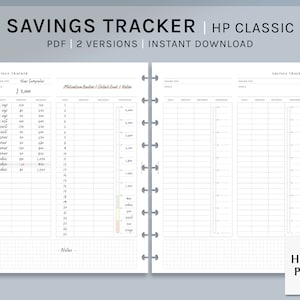 Savings Tracker | HP Classic size Printable Happy Planner Inserts | Financial Journal Template PDF | Sinking Funds Log | Digital Download