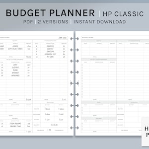 Planificador de presupuesto / Inserciones imprimibles clásicas HP / Hoja de plantilla de finanzas / Rastreador de ingresos y gastos / Registro de dinero PDF / Descarga digital