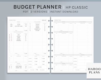 Budget Planner | HP Classic Printable Inserts | Finance Template Sheet | Income and Expense Tracker | Money Log PDF | Digital Download