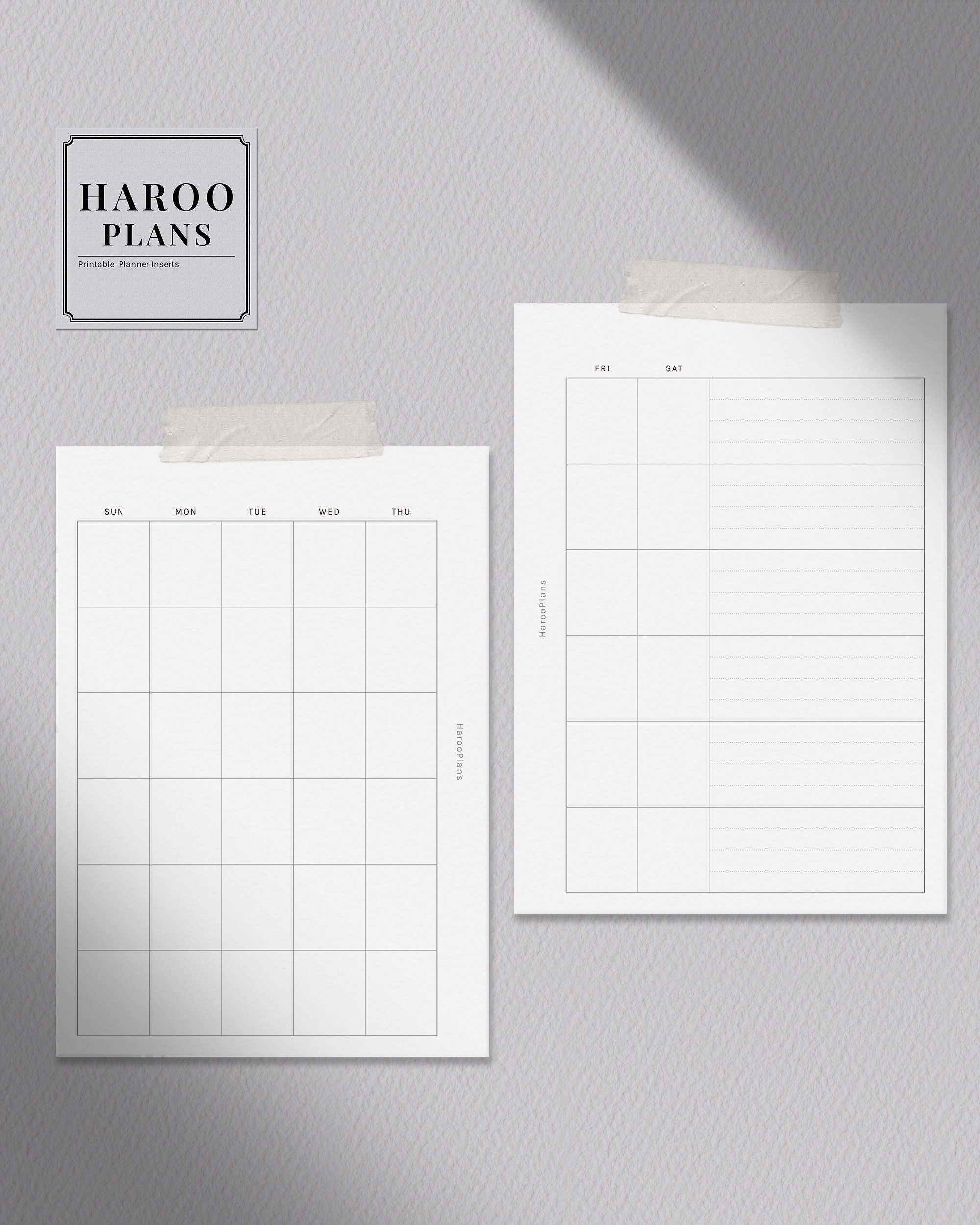 Undated Monthly Planner | A6 Size Printable Inserts | Simple MO2P ...
