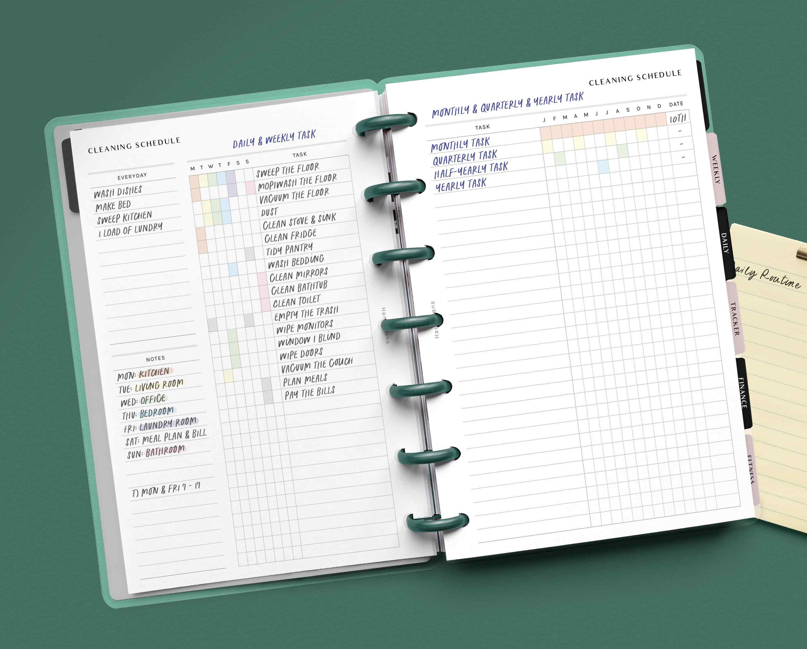 Cleaning Schedule | HP Mini Printable Happy Planner Inserts ...