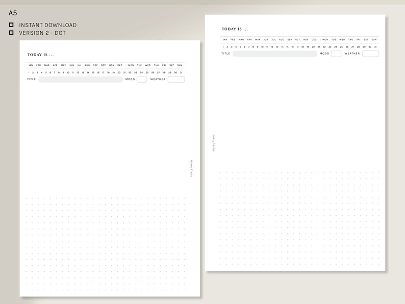 Daily Diary A5 Printable Planner Inserts Blank Notepad | Etsy