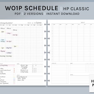 WO1P Schedule | HP Classic Printable Happy Planner Inserts | Weekly ...