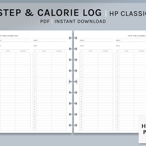 Stap- en calorielog | HP Classic Printable Happy Planner inzetstukken | Health Fitness Journal Sjabloon | Walking Tracker PDF-| Digitale download