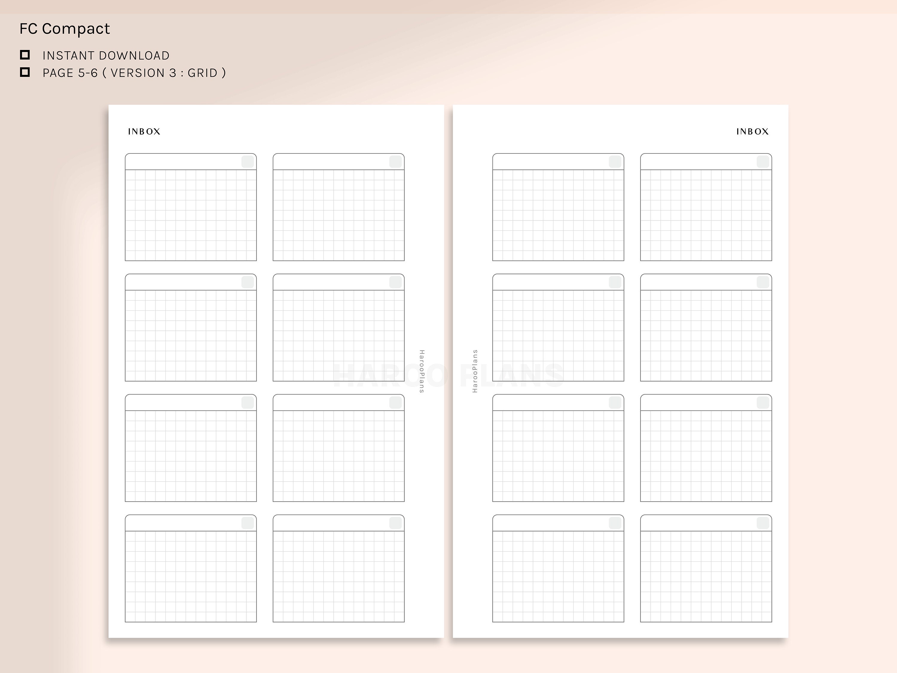 Inbox | FC Compact Printable Planner Inserts | Blank Box to Do List ...