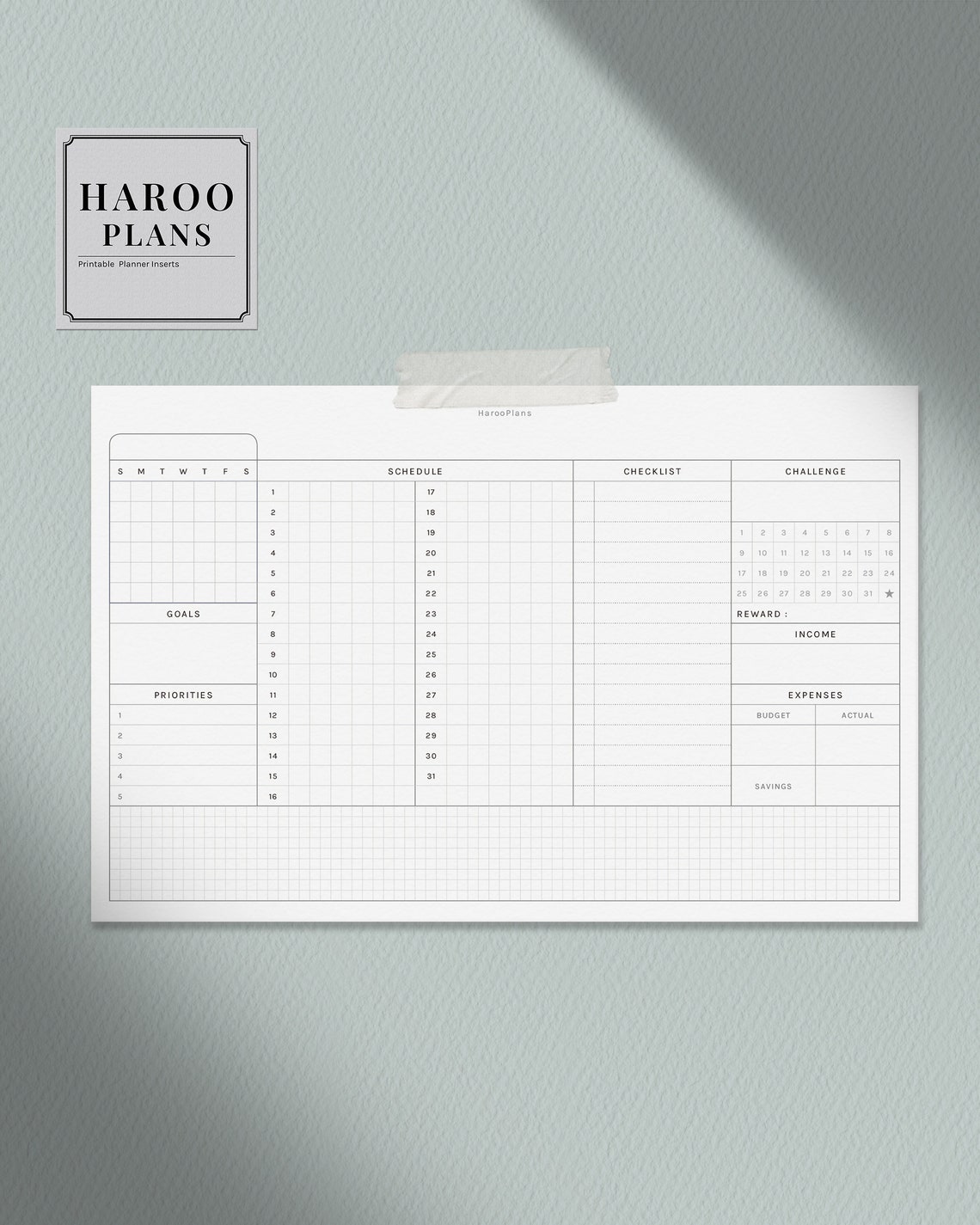 Monthly Planner Half-letter Printable Inserts Monthly - Etsy