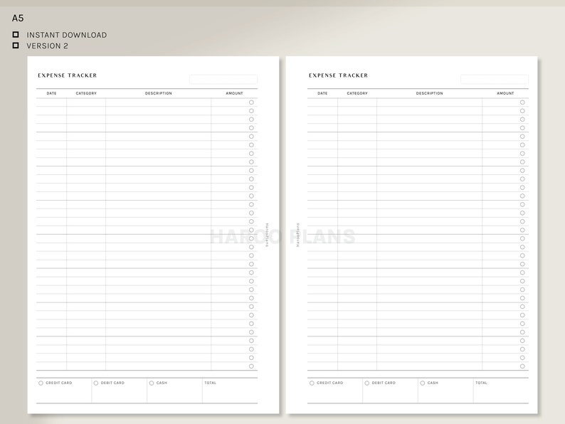 Expense Tracker Printable Inserts | A5 | Spending Log Template | Budget Planner Layout PDF | Financial Planning image 3