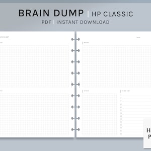 Brain Dump Journal | HP Classic Printable Happy Planner Inserts | Morning and Night Routine Template | To Do List DPF | Digital Download
