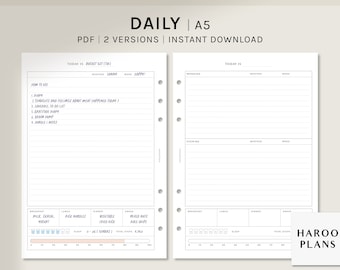 Daily Productivity Planner A5 Printable Daily Planner - Etsy
