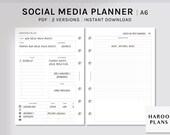 Content Planner | A6 Printable Inserts | Social Media Posting Template | Business Sheet | Contents Post Idea Notes PDF | Digital Download