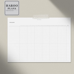 Monthly Tracker A5 Printable Planner Inserts Habit Bills Chores Task Log Template Horizontal Layout Worksheet PDF Digital Download image 5