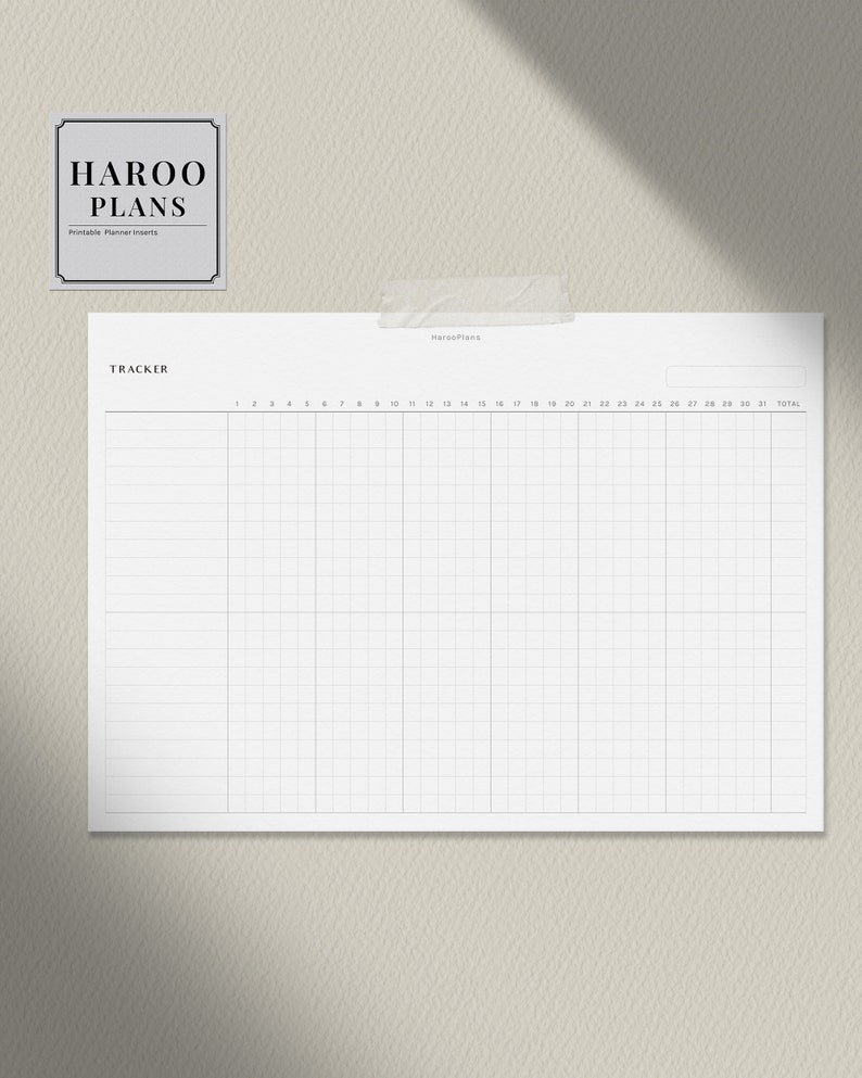 Monthly Tracker A5 Printable Planner Inserts Habit Bills Chores Task Log Template Horizontal Layout Worksheet PDF Digital Download image 5