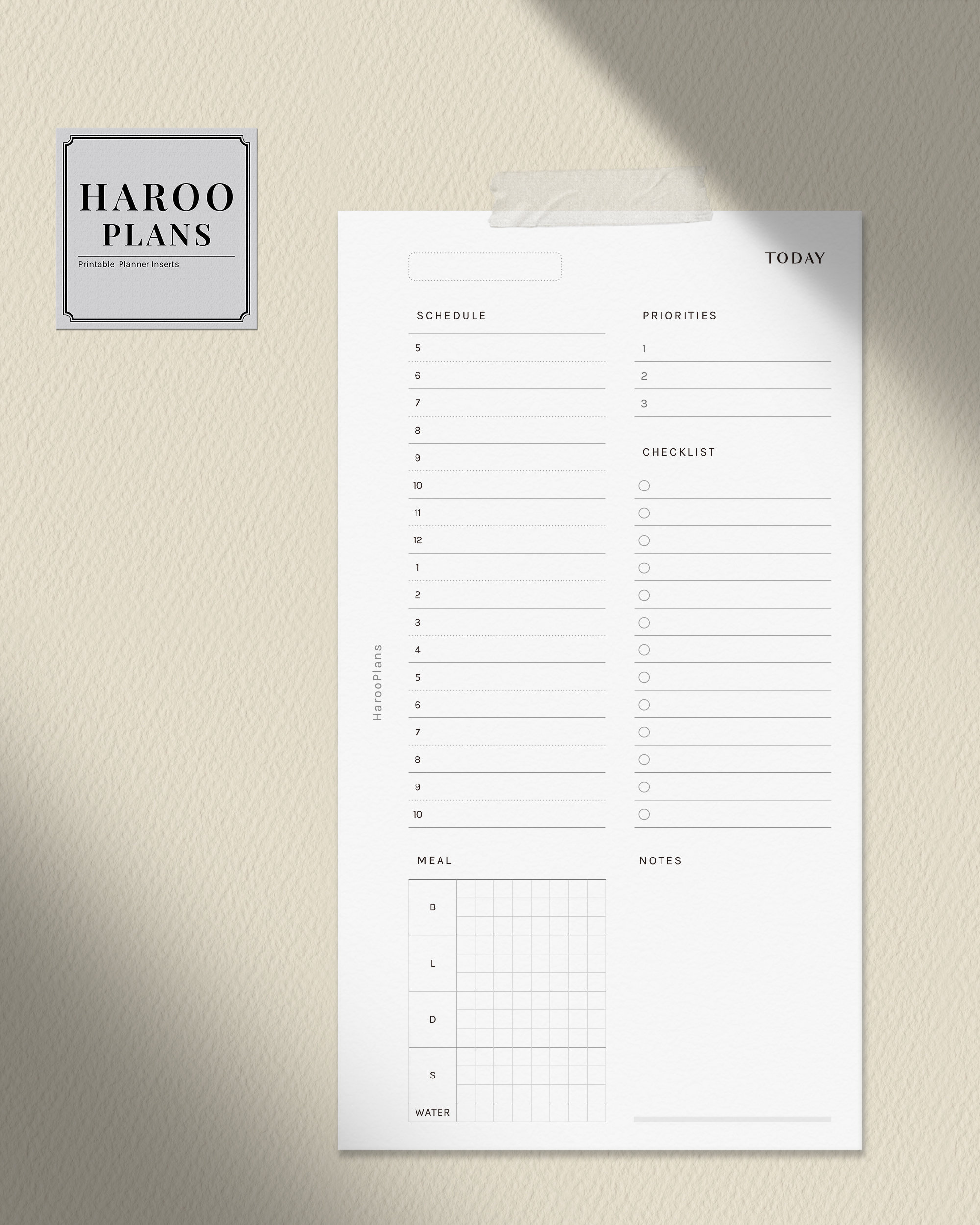 Undated Daily Planner | Personal Size Printable Inserts | Schedule ...
