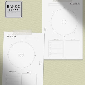 Daily Planner | Pocket Size Printable Inserts | 24 Hour Schedule Circle ...