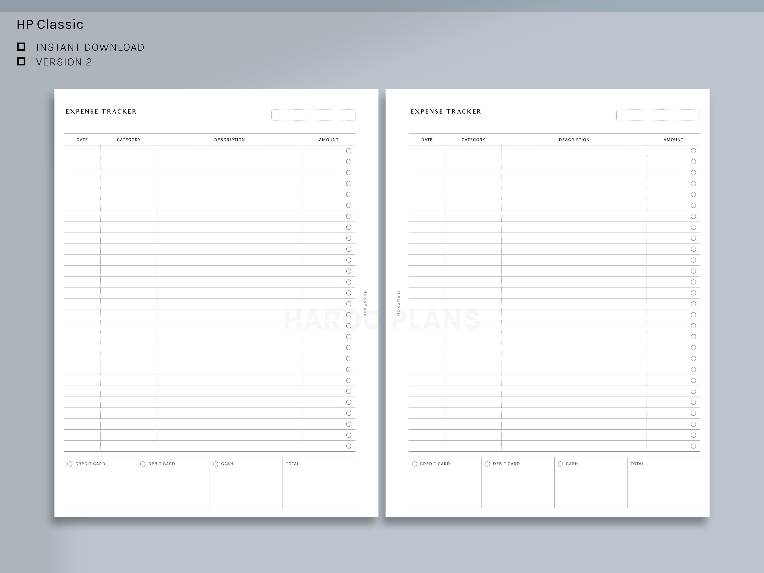 Expense Tracker HP Classic Printable Happy Planner Inserts - Etsy