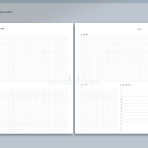 May include: A printable planner page with a grid layout. The page is divided into sections labeled "Brain Dump", "Want", "Maybe", "Other", and "To Do List".