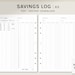 Savings Log Sheet A5 Printable Planner Inserts Financial | Etsy