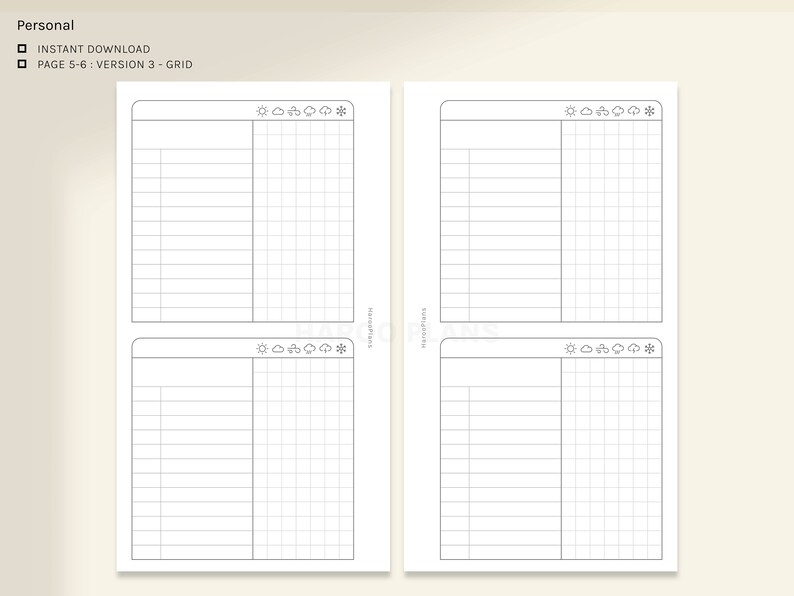2 Days on 1 Page | Personal Printable Planner Inserts | 2D1P Daily ...
