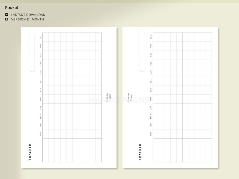 Monthly Tracker | Pocket Size Printable Planner Inserts | Habit Bills ...