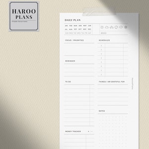 Daily Planner | Personal Size Printable Inserts | Schedule Template ...