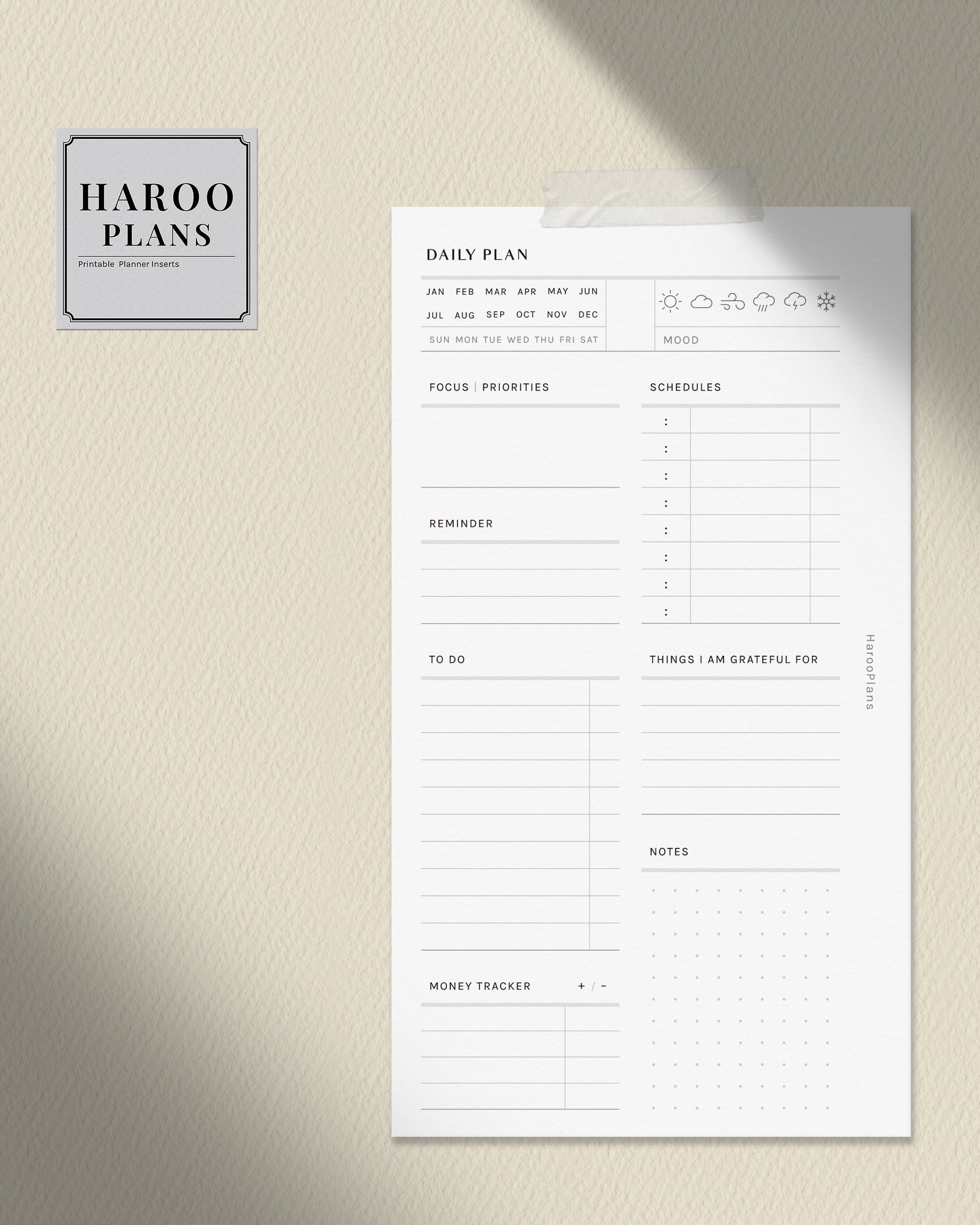 Daily Planner | Personal Size Printable Inserts | Schedule Template ...