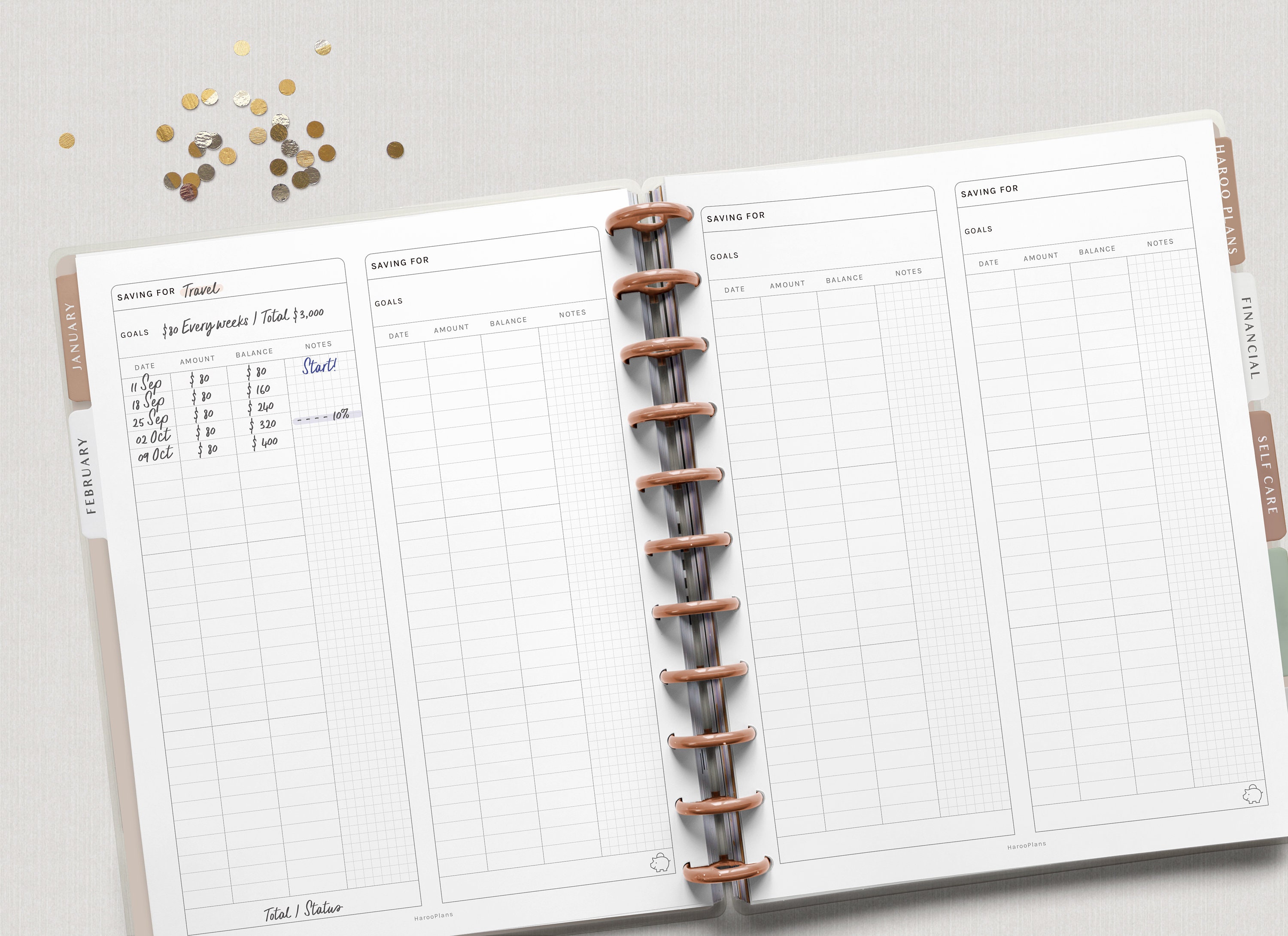 Savings Log A4 US Letter Printable Planner Inserts - Etsy