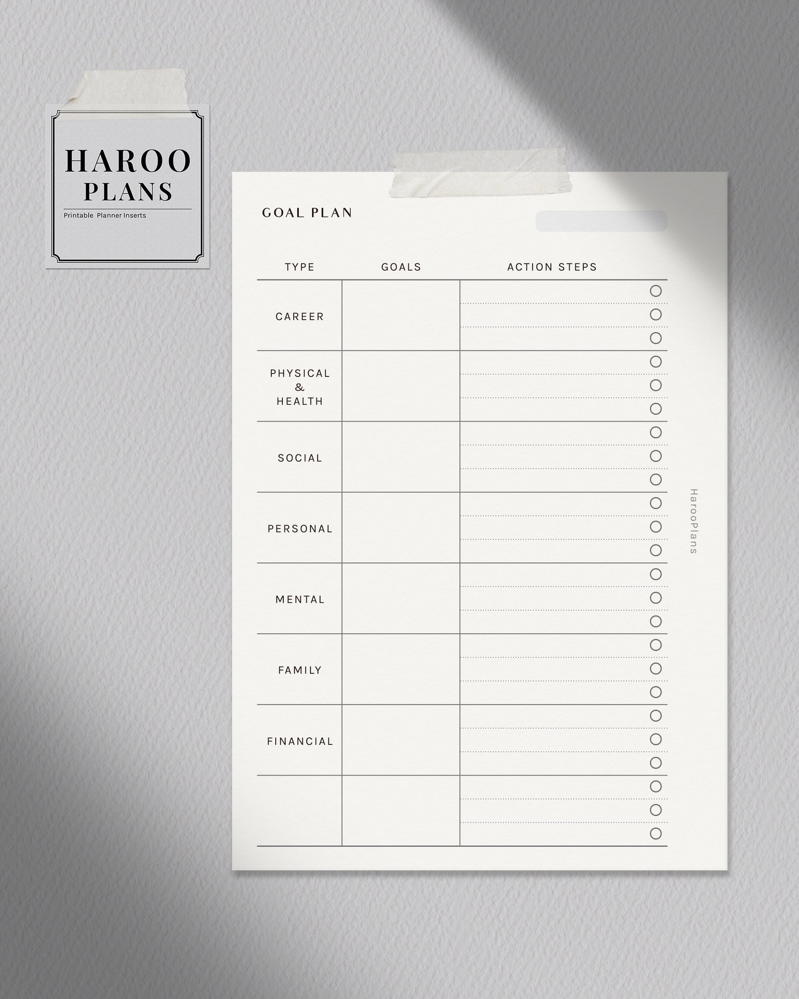 Goal Planner Printable Inserts | A6 Ring | Life Goal Setting Journal ...