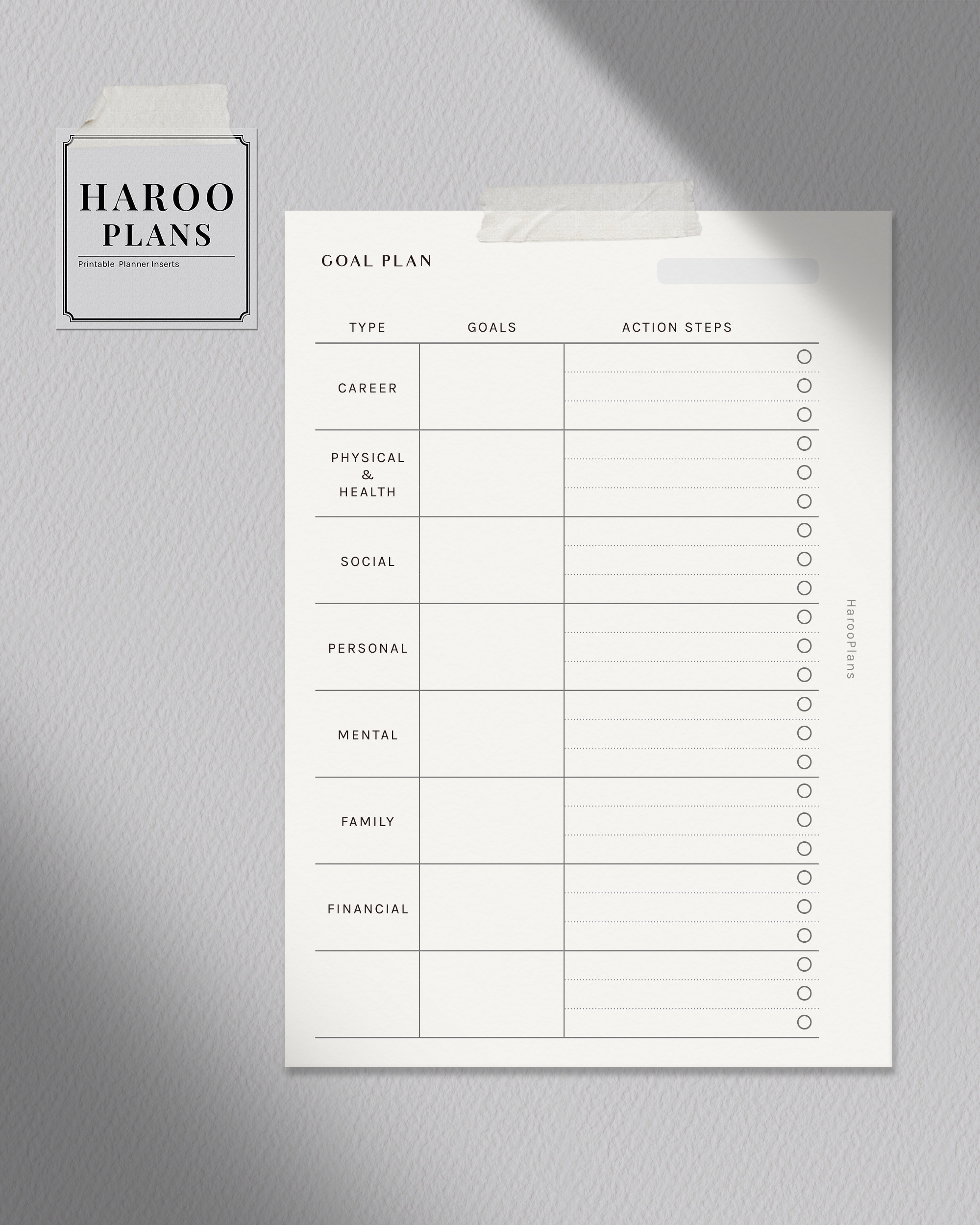 Goal Planner Printable Inserts | A6 Ring | Life Goal Setting Journal ...