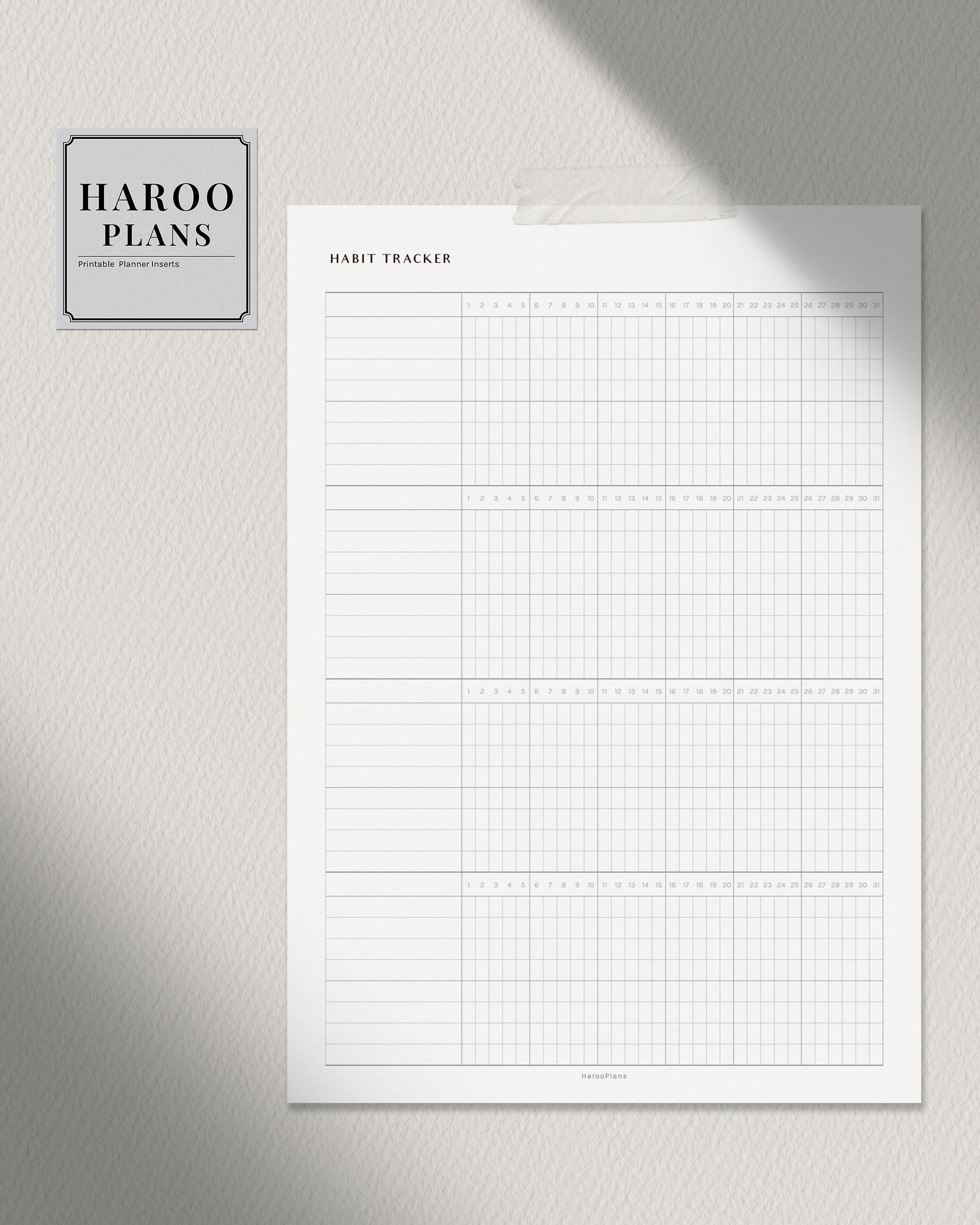 Habit Tracker | A4, US Letter Printable Planner Inserts | Monthly Task ...